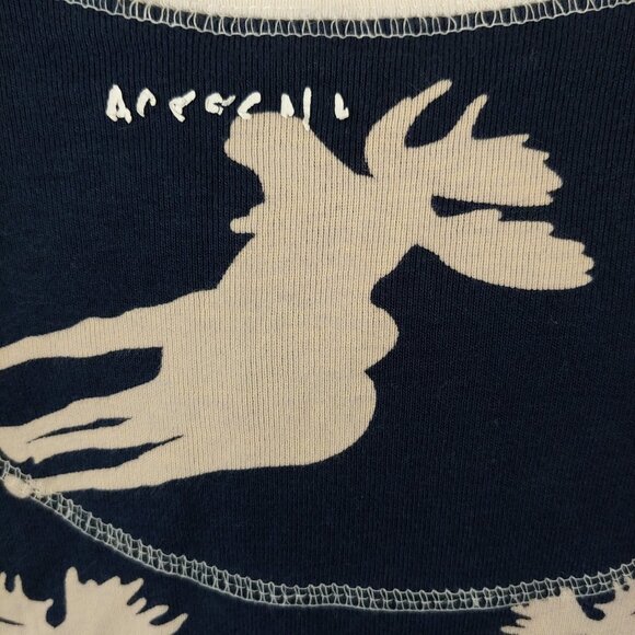 Lazy One XL Don't Moose With Me Blue & White 1 Pc Pajama with Trap Door Flapjack - Picture 7 of 13